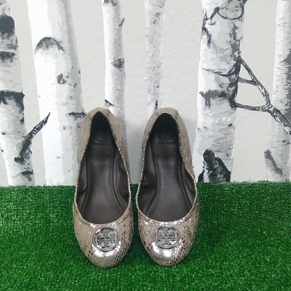 Tory Burch Shoes - Tory Burch Heidi Gunmetal Metallic Ballet Flat 7.5